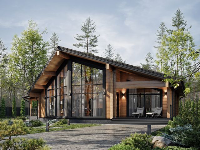 Загородный дом с камином